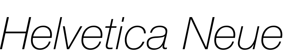 Helvetica Neue LT Std 36 Thin Italic Scarica Caratteri Gratis
